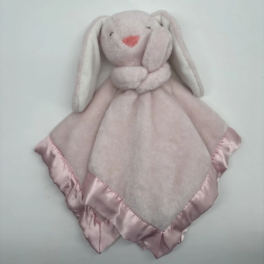 Carters Pink Bunny Plush Baby Blanket Satin Trim Back Security Lovey 2016 Toy